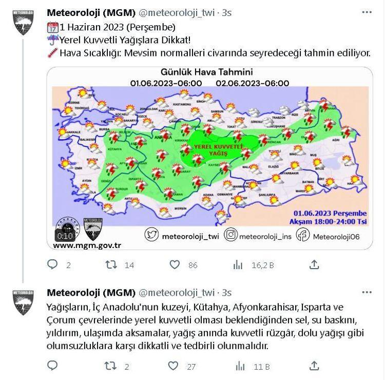 Fırtına, hortum ve kuvvetli yağış fena vuracak Ankara için son dakika uyarısı, 3 gün sürecek
