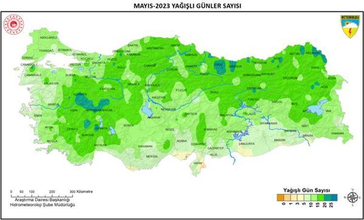 YAĞIŞLI GÜN ORTALAMASI 13,8 GÜN