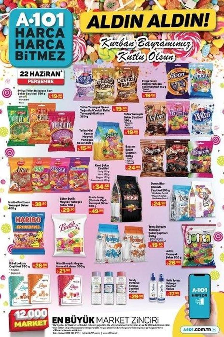 A101 22 Haziran aktüel katalog 2023 yayınlandı Bayram şekerinde sürpriz kampanya var