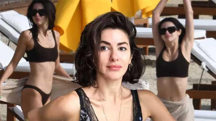 Nesrin Cavadzade fit haliyle plajı kasıp kavurdu
