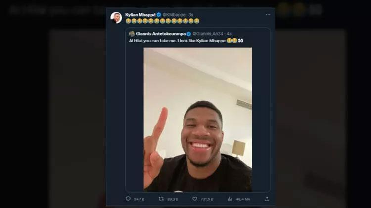 Giannis Antetokounmpoun Mbappe paylaşımı o kadar çok beğenildi ki...