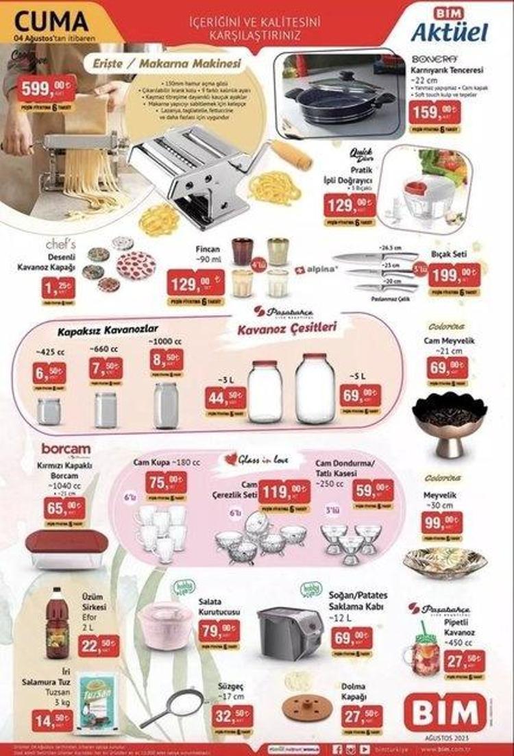 BİM 1-4 Ağustos aktüel katalog 2023 yayınlandı Ağustosta sürpriz kampanya var