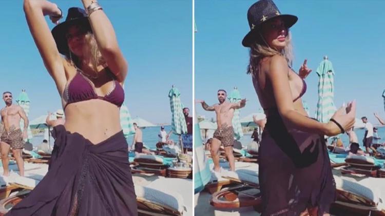 Tuvana Türkaydan bikinili mezdeke şov Hayranları ağzı açık izledi
