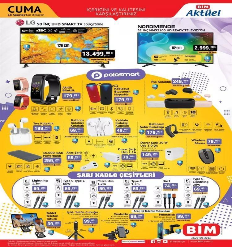 BİM 15-18 Ağustos aktüel katalog 2023 yayınlandı Tost peyniri 69 TL Sürpriz kampanya var