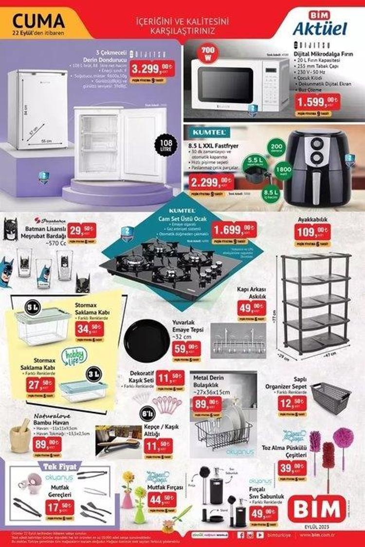 BİM 19-22 Eylül aktüel katalog 2023 yayınlandı | Oyun hamuru 29 TL, blender 79 TL Sürpriz BİM ürünü var