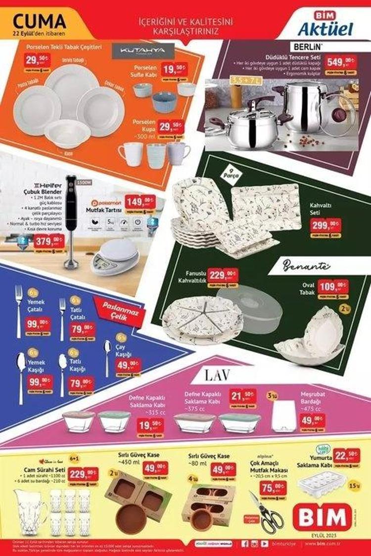 BİM 19-22 Eylül aktüel katalog 2023 yayınlandı | Oyun hamuru 29 TL, blender 79 TL Sürpriz BİM ürünü var