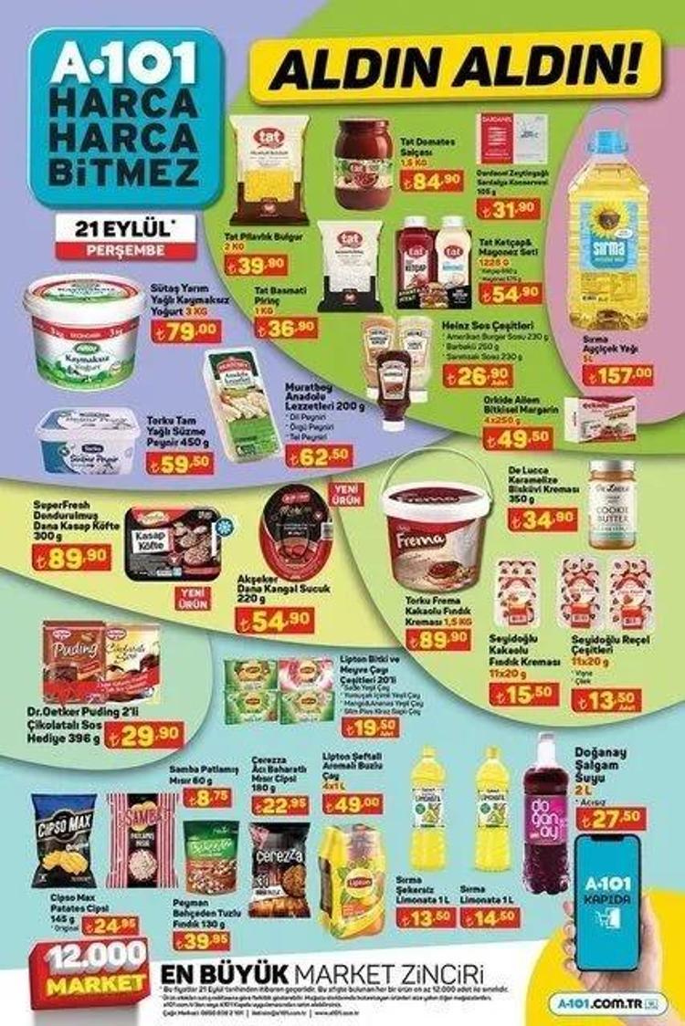 A101 21 Eylül aktüel katalog 2023 yayınlandı Battaniye, perdelik de var, ayçiçek yağında dev indirim de
