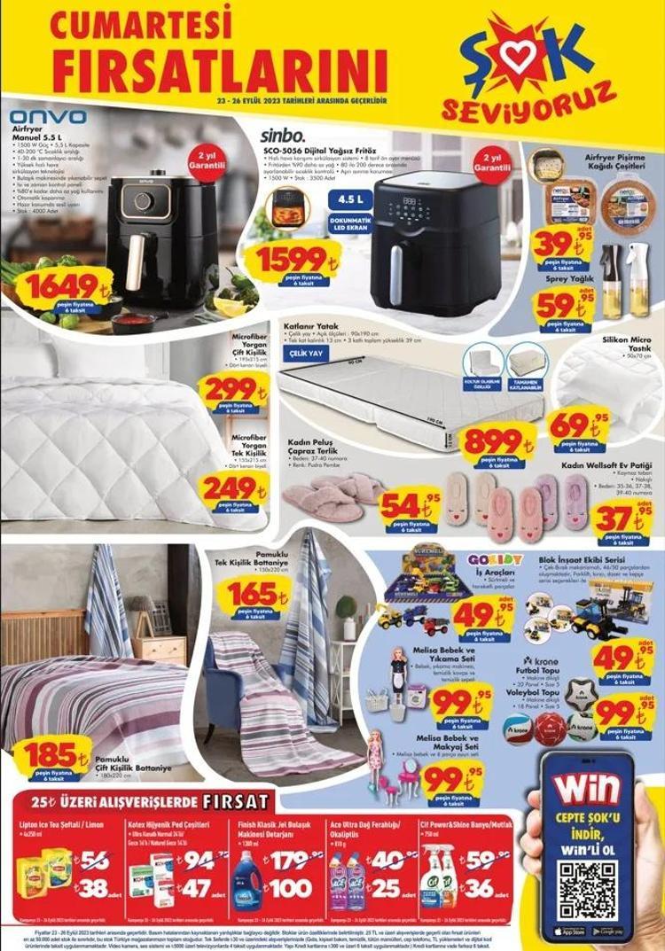 ŞOK 23-26 Eylül aktüel katalog 2023 yayınlandı Airfryer 1600 TLye düştü, ŞOK güncel katalogda çılgın sürpriz var