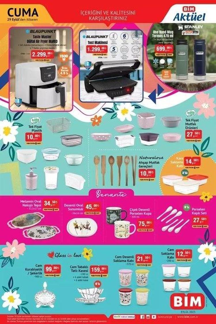 BİM 26-29 Eylül aktüel katalog 2023 yayınlandı BİM Eylülü sürpriz ürünle bitiriyor