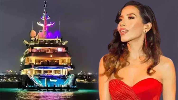 Burcu Güneş, Hintli milyarderin lüks teknesinde sahne aldı