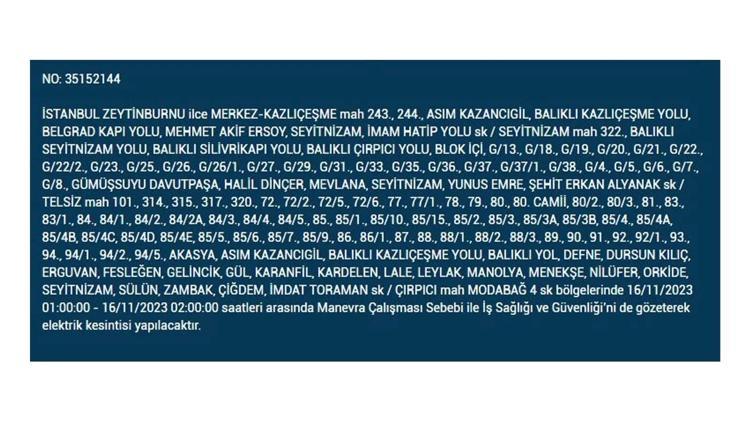 (16 Kasım elektrik kesintisi) İstanbul BEDAŞ elektrik kesintisi listesi sorgulama: Kağıthane, Fatih, Küçükçekmece, Başakşehir’de elektrikler ne zaman gelecek