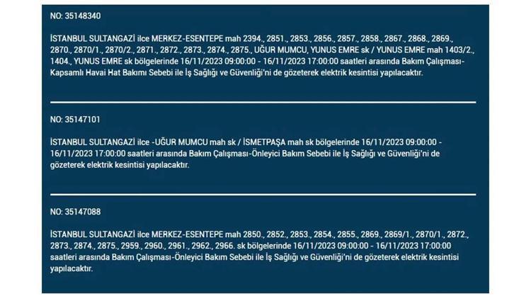(16 Kasım elektrik kesintisi) İstanbul BEDAŞ elektrik kesintisi listesi sorgulama: Kağıthane, Fatih, Küçükçekmece, Başakşehir’de elektrikler ne zaman gelecek