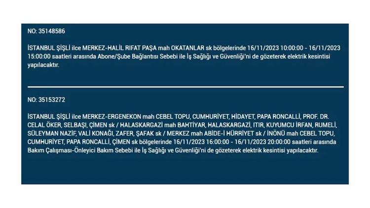 (16 Kasım elektrik kesintisi) İstanbul BEDAŞ elektrik kesintisi listesi sorgulama: Kağıthane, Fatih, Küçükçekmece, Başakşehir’de elektrikler ne zaman gelecek