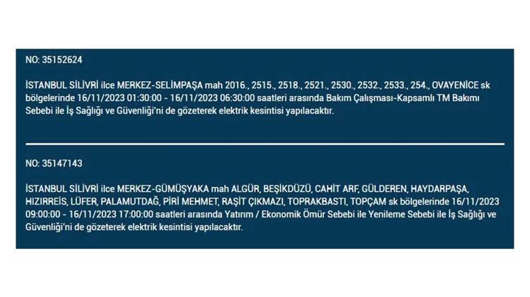 (16 Kasım elektrik kesintisi) İstanbul BEDAŞ elektrik kesintisi listesi sorgulama: Kağıthane, Fatih, Küçükçekmece, Başakşehir’de elektrikler ne zaman gelecek