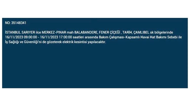 (16 Kasım elektrik kesintisi) İstanbul BEDAŞ elektrik kesintisi listesi sorgulama: Kağıthane, Fatih, Küçükçekmece, Başakşehir’de elektrikler ne zaman gelecek