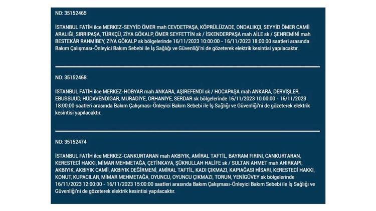 (16 Kasım elektrik kesintisi) İstanbul BEDAŞ elektrik kesintisi listesi sorgulama: Kağıthane, Fatih, Küçükçekmece, Başakşehir’de elektrikler ne zaman gelecek