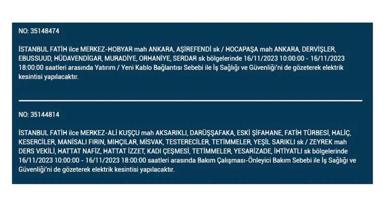 (16 Kasım elektrik kesintisi) İstanbul BEDAŞ elektrik kesintisi listesi sorgulama: Kağıthane, Fatih, Küçükçekmece, Başakşehir’de elektrikler ne zaman gelecek