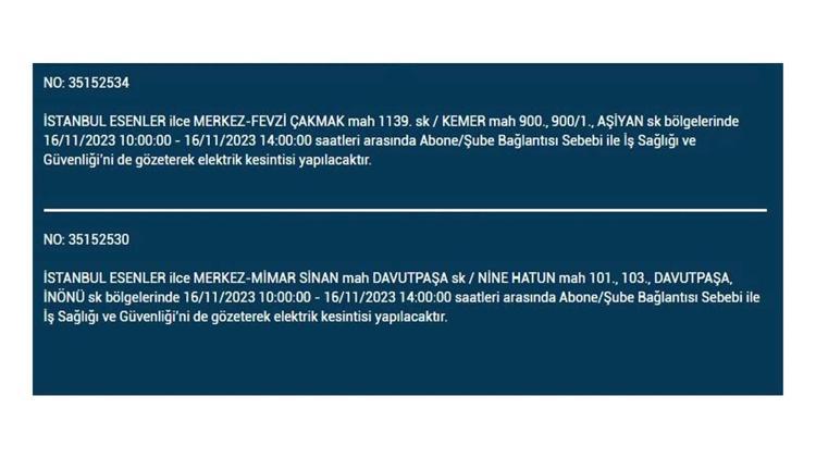 (16 Kasım elektrik kesintisi) İstanbul BEDAŞ elektrik kesintisi listesi sorgulama: Kağıthane, Fatih, Küçükçekmece, Başakşehir’de elektrikler ne zaman gelecek
