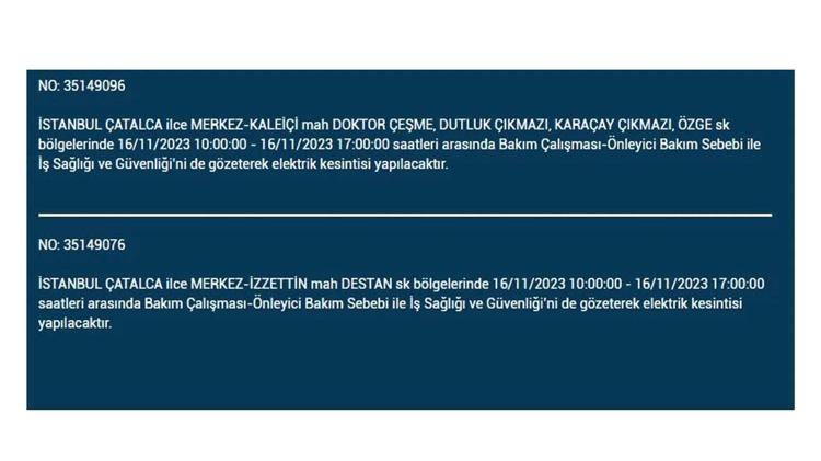 (16 Kasım elektrik kesintisi) İstanbul BEDAŞ elektrik kesintisi listesi sorgulama: Kağıthane, Fatih, Küçükçekmece, Başakşehir’de elektrikler ne zaman gelecek