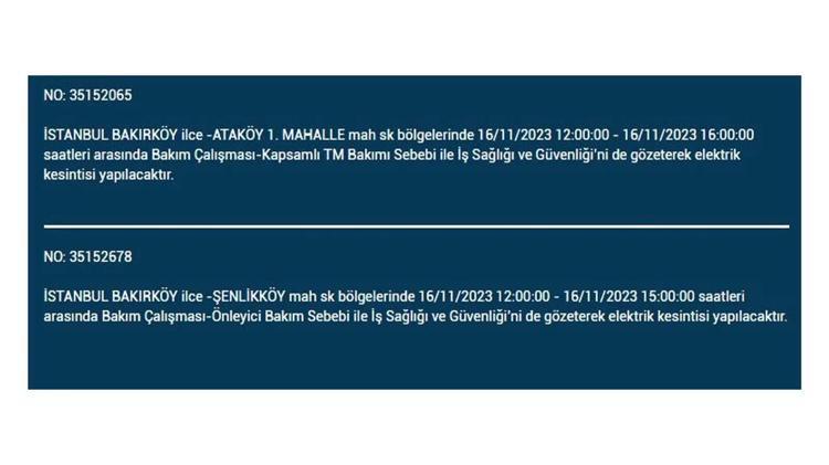 (16 Kasım elektrik kesintisi) İstanbul BEDAŞ elektrik kesintisi listesi sorgulama: Kağıthane, Fatih, Küçükçekmece, Başakşehir’de elektrikler ne zaman gelecek