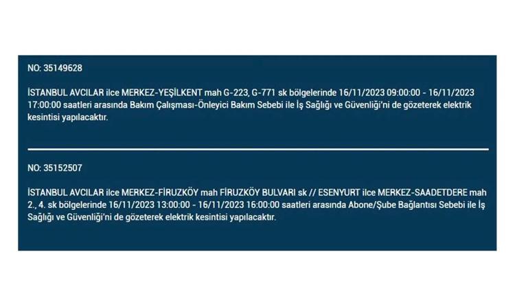 (16 Kasım elektrik kesintisi) İstanbul BEDAŞ elektrik kesintisi listesi sorgulama: Kağıthane, Fatih, Küçükçekmece, Başakşehir’de elektrikler ne zaman gelecek