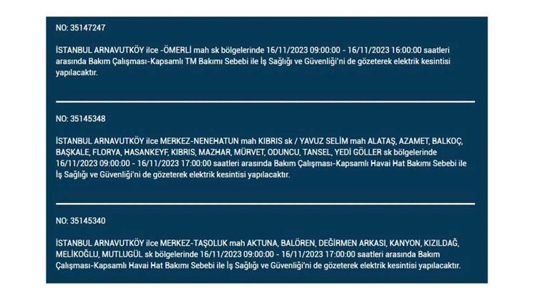 (16 Kasım elektrik kesintisi) İstanbul BEDAŞ elektrik kesintisi listesi sorgulama: Kağıthane, Fatih, Küçükçekmece, Başakşehir’de elektrikler ne zaman gelecek