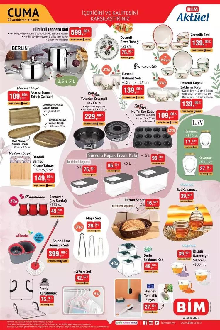 BİM 19-22 Aralık aktüel katalog 2023 yayınlandı Kahve makinesi, düdüklü tencere fiyatları düştükçe düştü