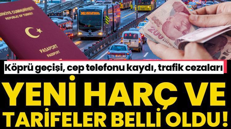 Ehliyet harcı, trafik cezaları, cep telefonu kaydı, köprü geçişi, Motorlu Taşıtlar Vergisi, pasaport harcı İşte 1 Ocak itibarıyla yeni harç ve tarifeler...