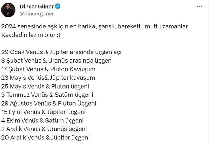 İşte Dinçer Günerin paylaşımı
