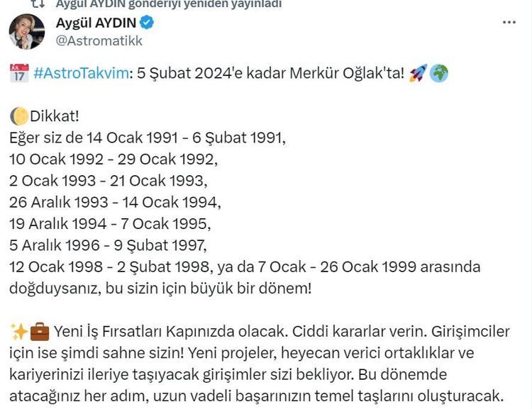 Ünlü Astrolog 2024te nikah tarihi için en şanslı günleri verdi: Aygül Aydın: Bu tarihlerde doğduysanız sürprize hazır olun