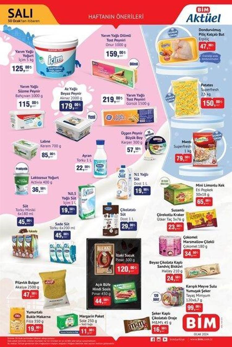 BİMe bütçe dostu ürünler geliyor Ayın son kataloğu yayında BİM 30 Ocak aktüel katalogda neler var