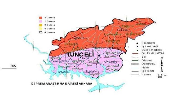 Tunceli deprem risk haritası