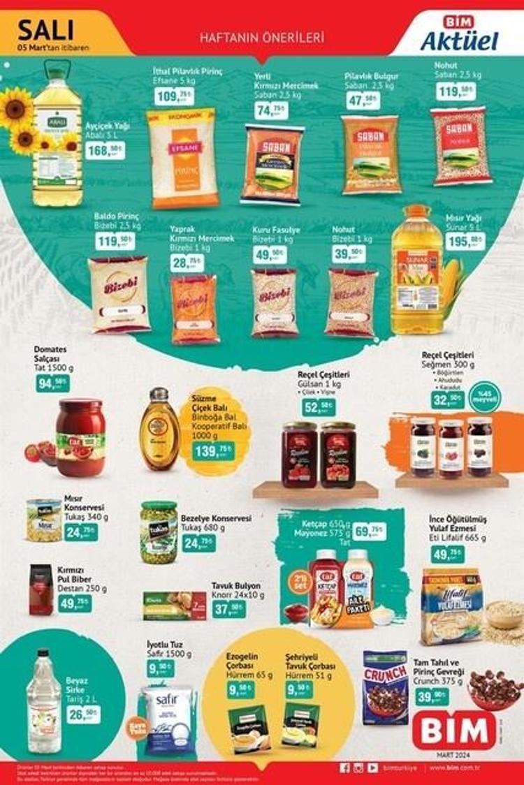5-9 Mart BİM aktüel katalog 2024 yayınlandı Ramazanda sahurluk, iftarlık ne ararsan indirimde