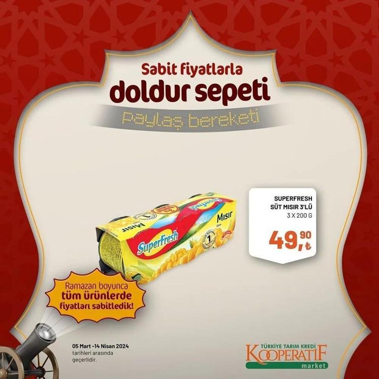 Tarım Kredi Marketin Ramazan Kolisinde her şey var Tarım Kooperatif 5 Mart-14 Nisan Ramazan katalogu yayınlandı