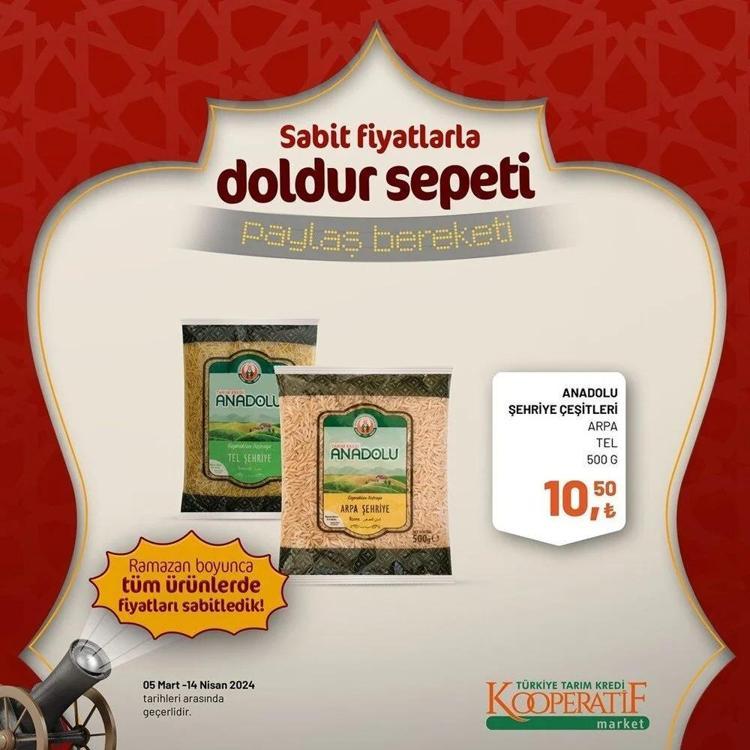 Tarım Kredi Marketin Ramazan Kolisinde her şey var Tarım Kooperatif 5 Mart-14 Nisan Ramazan katalogu yayınlandı