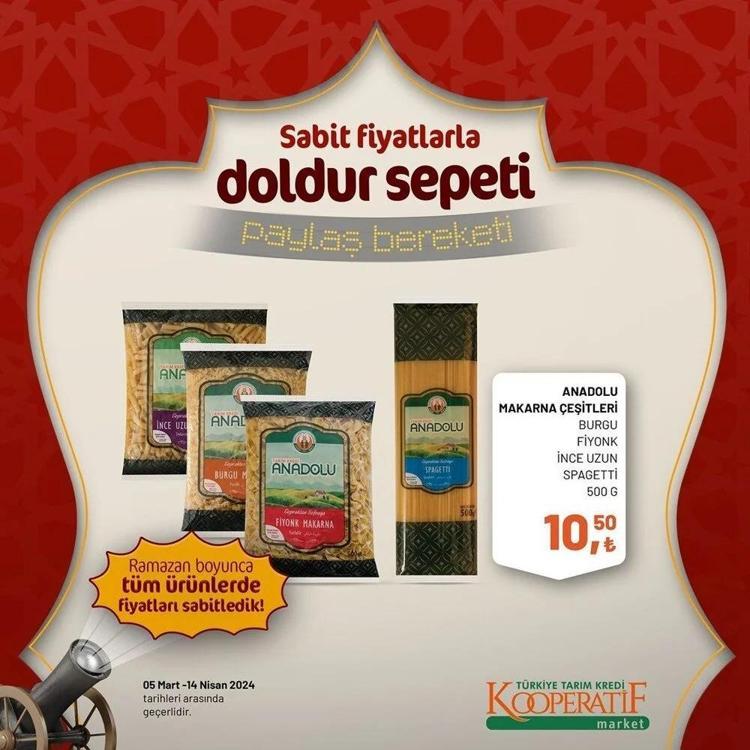 Tarım Kredi Marketin Ramazan Kolisinde her şey var Tarım Kooperatif 5 Mart-14 Nisan Ramazan katalogu yayınlandı