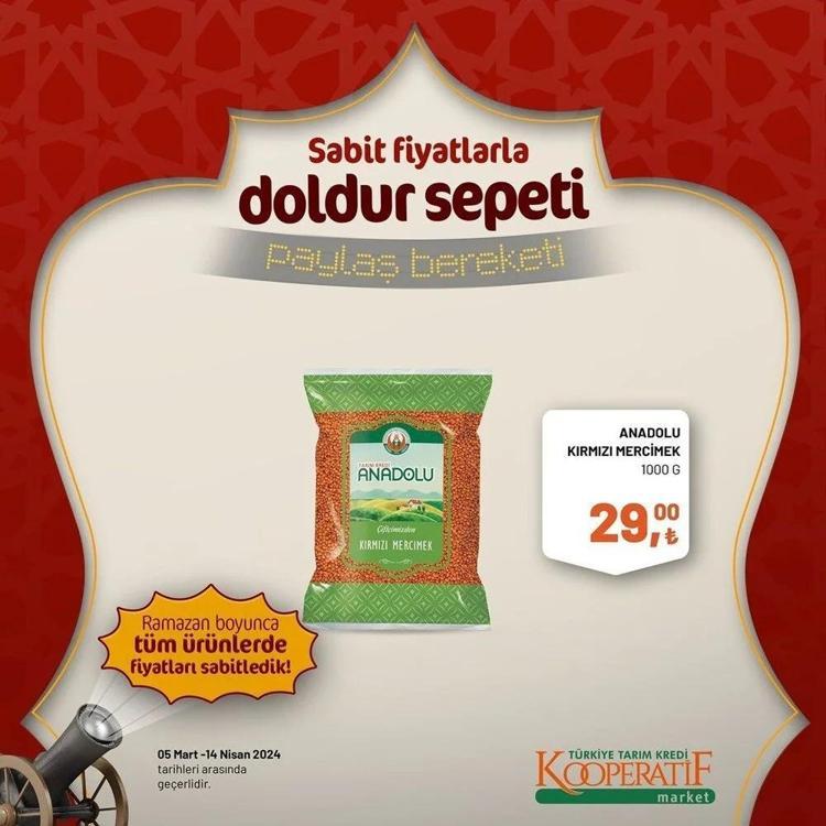 Tarım Kredi Marketin Ramazan Kolisinde her şey var Tarım Kooperatif 5 Mart-14 Nisan Ramazan katalogu yayınlandı