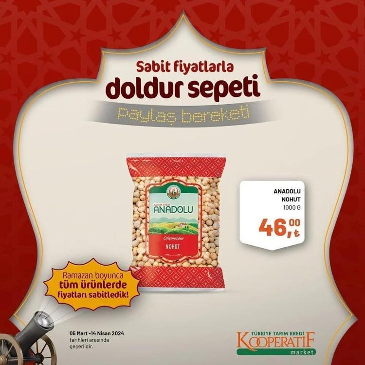 Tarım Kredi Marketin Ramazan Kolisinde her şey var Tarım Kooperatif 5 Mart-14 Nisan Ramazan katalogu yayınlandı