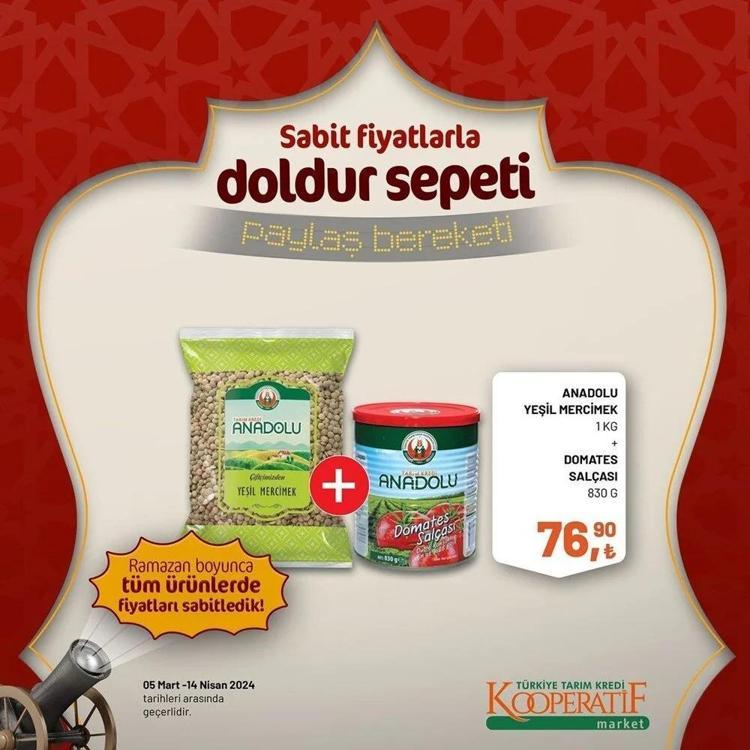 Tarım Kredi Marketin Ramazan Kolisinde her şey var Tarım Kooperatif 5 Mart-14 Nisan Ramazan katalogu yayınlandı