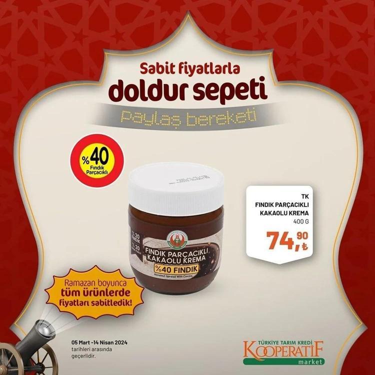 Tarım Kredi Marketin Ramazan Kolisinde her şey var Tarım Kooperatif 5 Mart-14 Nisan Ramazan katalogu yayınlandı