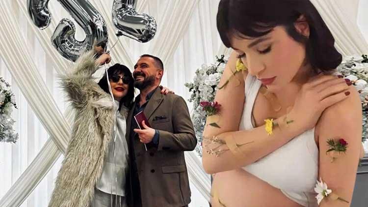 7 aylık hamile olan Gonca Vuslateri evlendi Eşi ilk kez görüldü