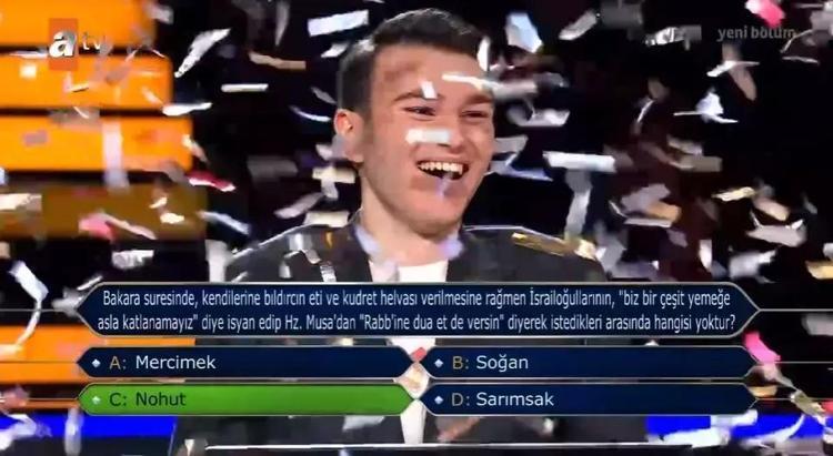 Kim Milyonerde 5 milyon TLlik soruyu cevapladı, Kenan İmirzalıoğlu şaştı kaldı İşte 5 milyonluk final sorusu