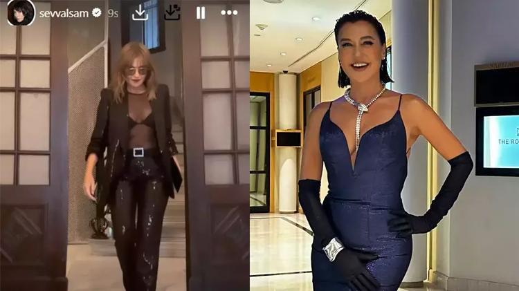 Şevval Sam ile sevgilisi Cem Topçuoğlu galada ilgilerin odağı oldu
