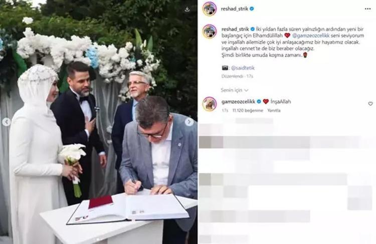 Gamze Özçelik ile nikah masasına oturan Reshad Strikten duygusal paylaşım