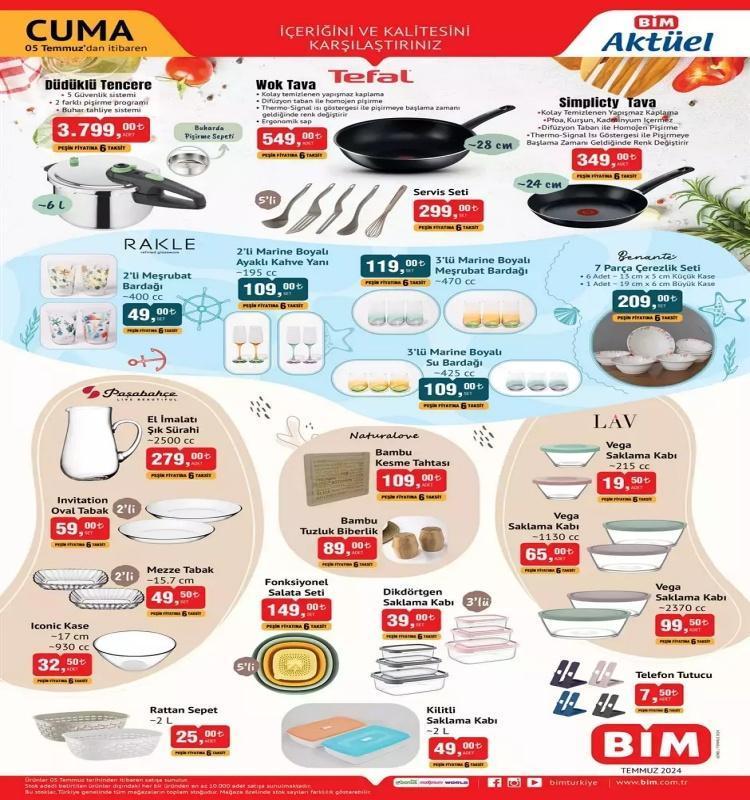 BİM 2-5 Temmuz aktüel katalog 2024: BİMde bu hafta Salı ve Cuma hangi ürünler satışta olacak