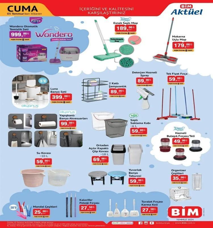 BİM 2-5 Temmuz aktüel katalog 2024: BİMde bu hafta Salı ve Cuma hangi ürünler satışta olacak