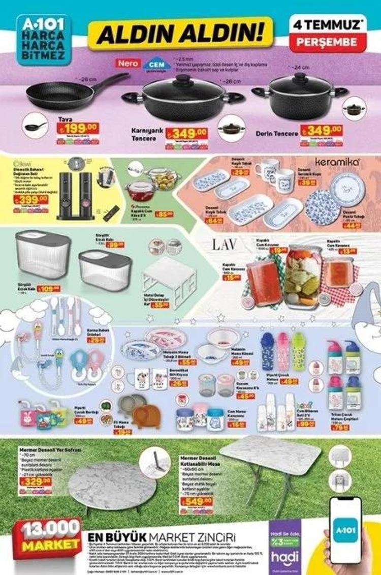 A101 İNDİRİM: 4 Temmuz A101 aktüel katalog 2024 yayınlandı Bu Perşembe hangi ürünler indirimde