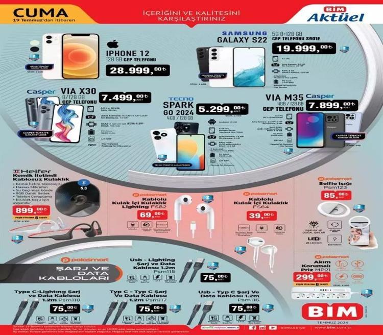BİM 16-19 Temmuz aktüel katalog 2024: BİMde bu hafta neler var İphone 12 128 GB satışa çıkıyor