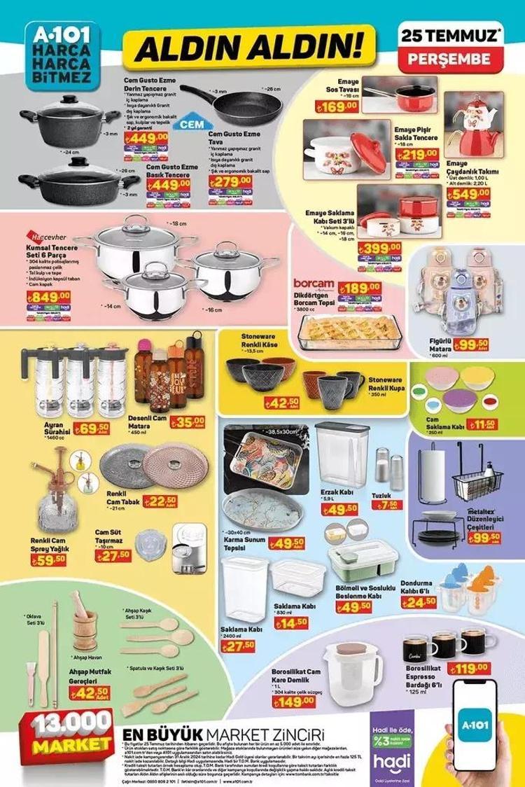 A101 25 Temmuz Aldın Aldın katalog 2024 yayınlandı: A101de indirimli ürünlerde neler var