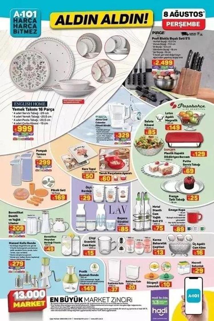 A101 aktüel 8 Ağustos katalog 2024: Yaz indirimi devam ediyor A101de bu hafta hangi ürünler indirimde